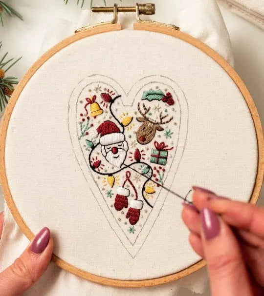 🎄Pre-Christmas Shopping: DIY Heart-Shaped Hand-Embroidered Christ Figures🎅