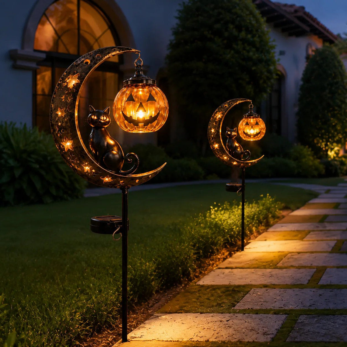 🎃 Halloween Early Bird Sale 🎃Pumpkin Moon Garden Stake Light
